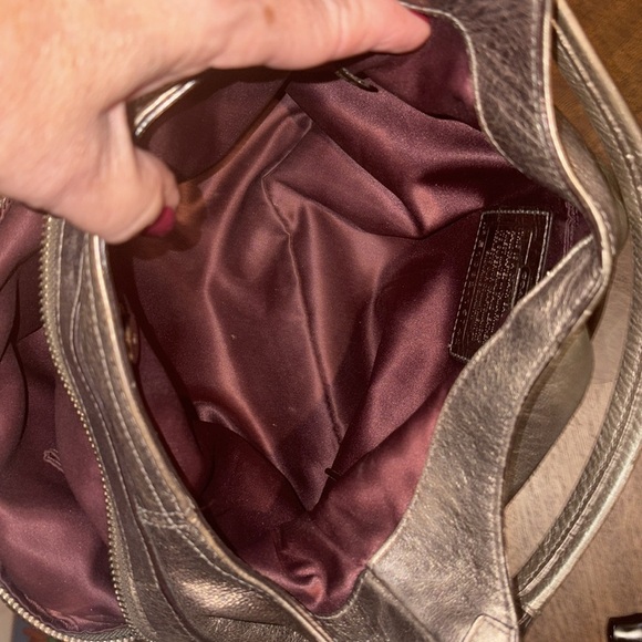 Coach Madison Maggie Mia shoulder bag  satchel  silver bronze metallic excellent - Picture 16 of 17